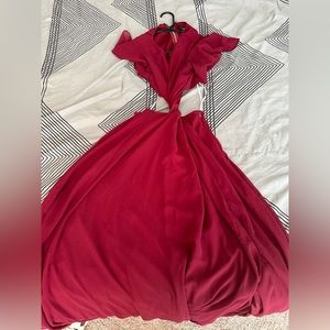 Red/burgundy/maroon Lulu long dress